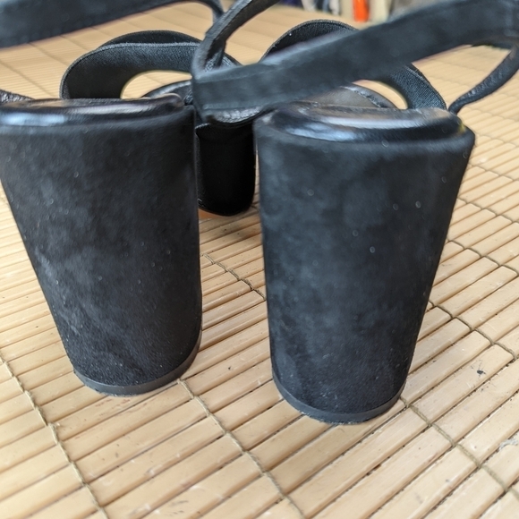 Robert Clergerie Paris "Etore" Platform Ankle Buckle Sandals in Black Suede Wome - Picture 6 of 13